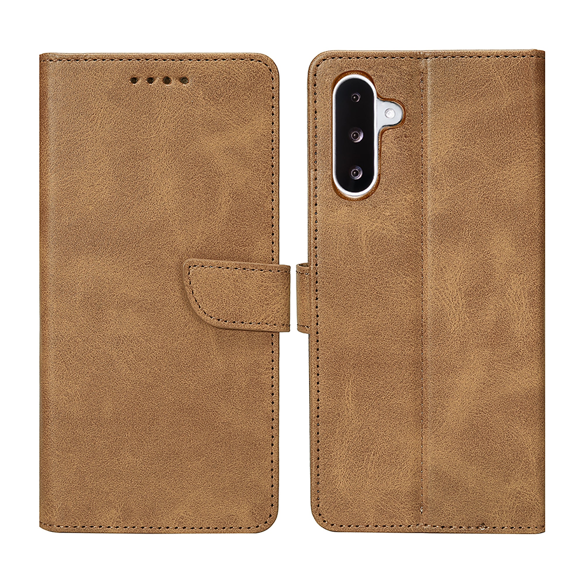 Rixus Buchhülle für Samsung Galaxy A26, A17, A18 Light Brown – Bild 3