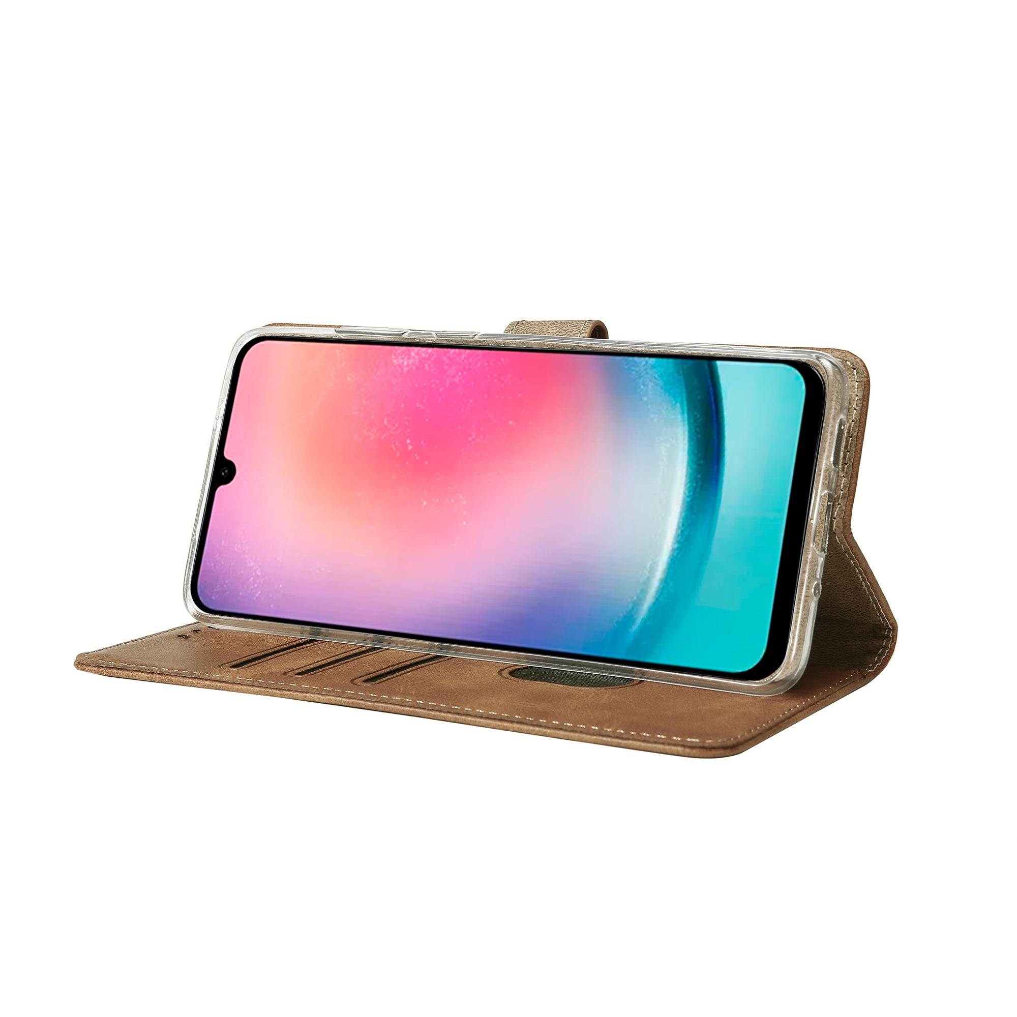 Rixus Buchhülle für Samsung Galaxy A26, A17, A18 Light Brown – Bild 6