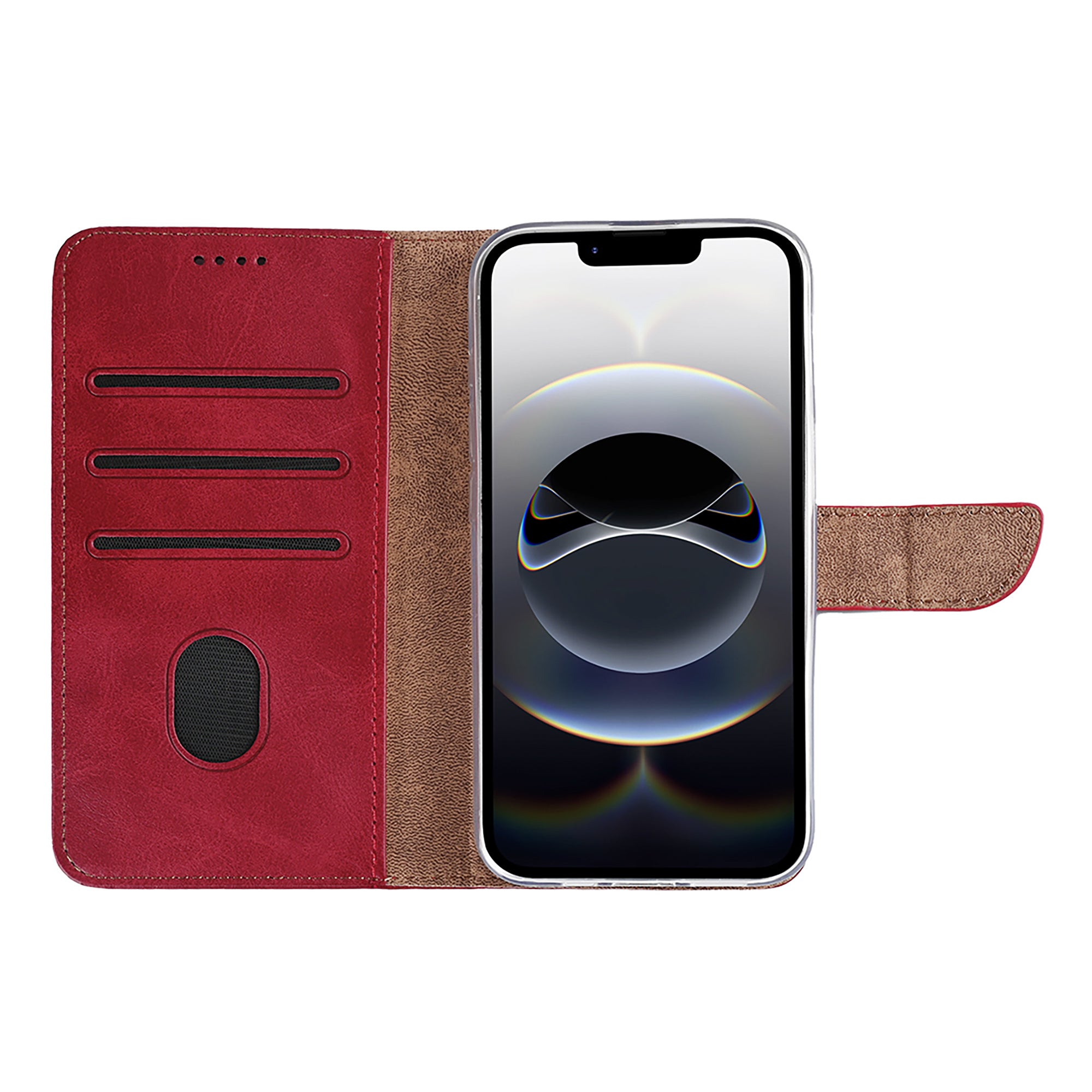 Rixus Buchhülle für Apple iPhone 16e, 17e Dark Red – Bild 5