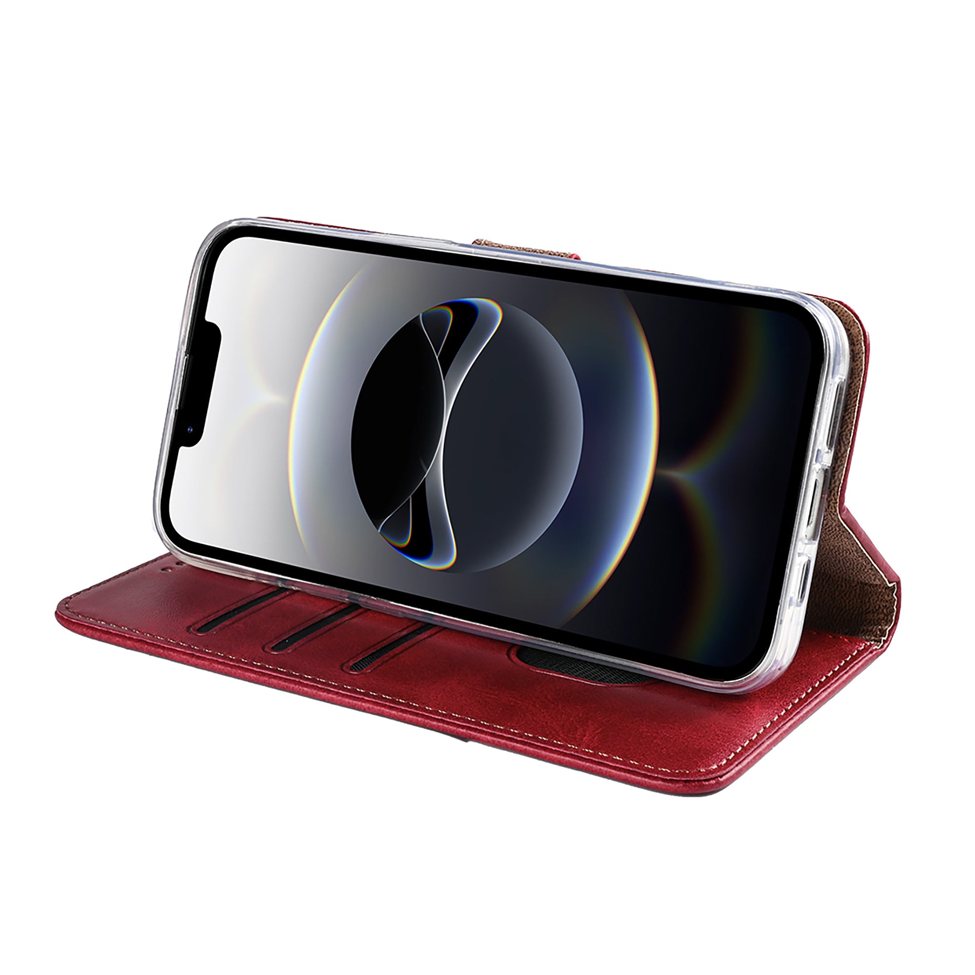 Rixus Buchhülle für Apple iPhone 16e, 17e Dark Red – Bild 6