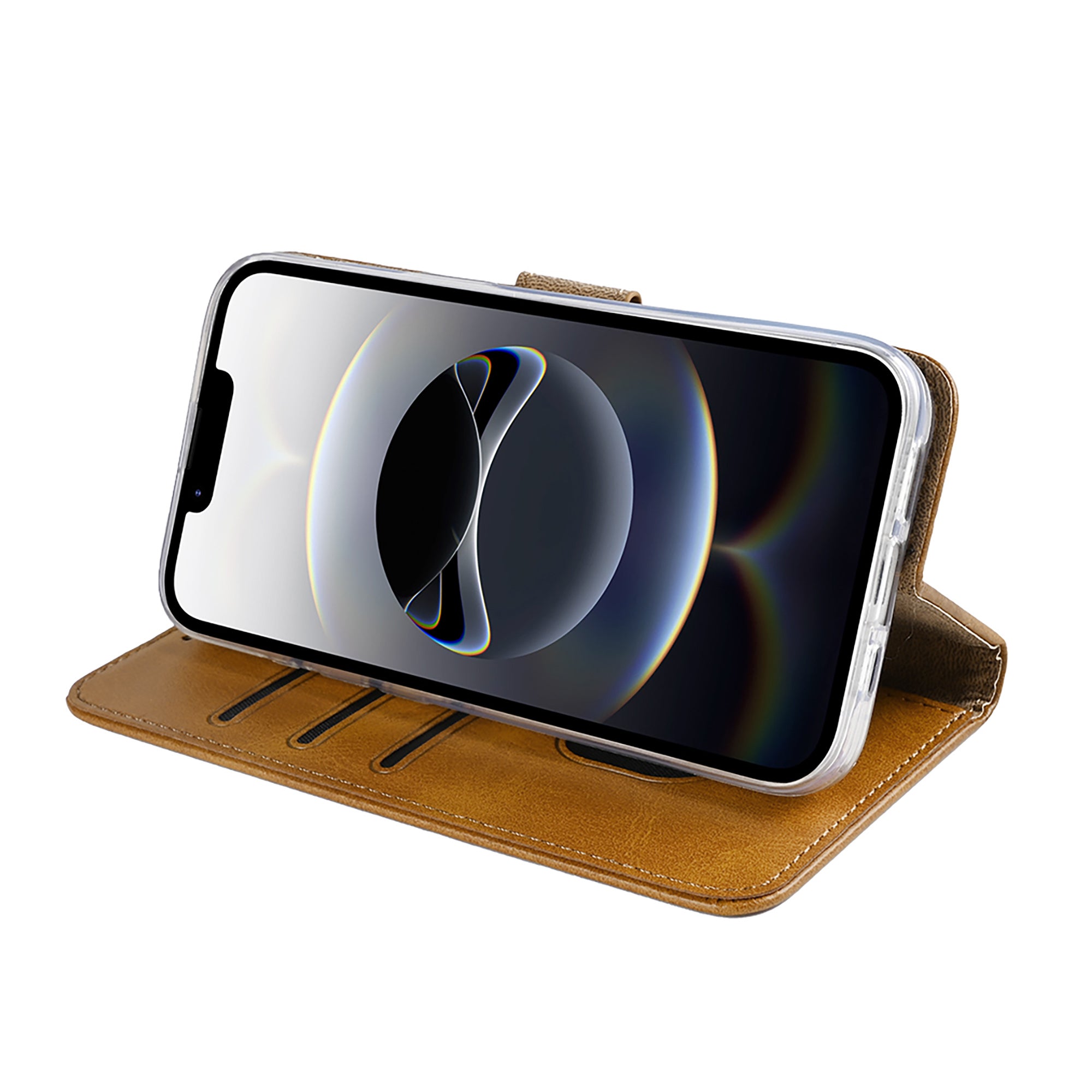 Rixus Buchhülle für Apple iPhone 16e, 17e Light Brown – Bild 6