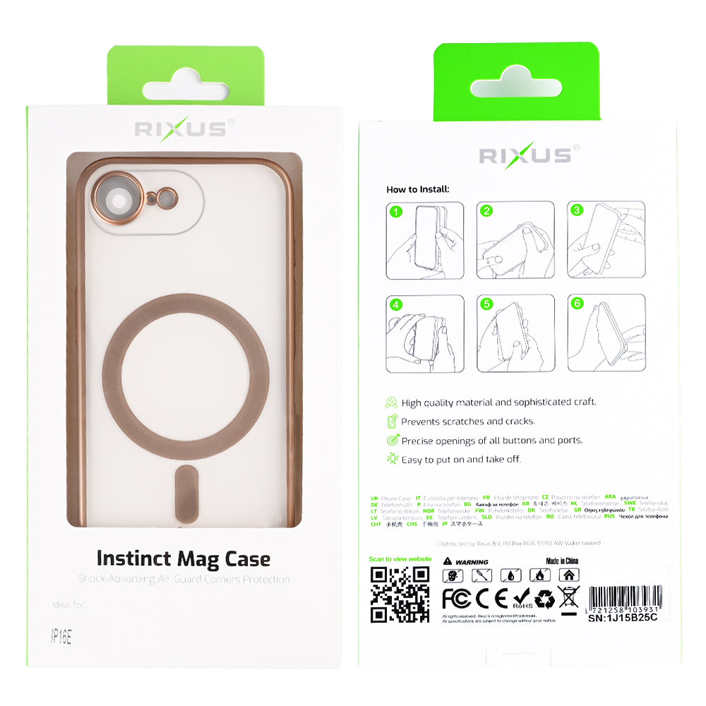 Rixus Instinct Mag Hülle für Apple iPhone 16e, 17e Desert Titanium – Bild 6