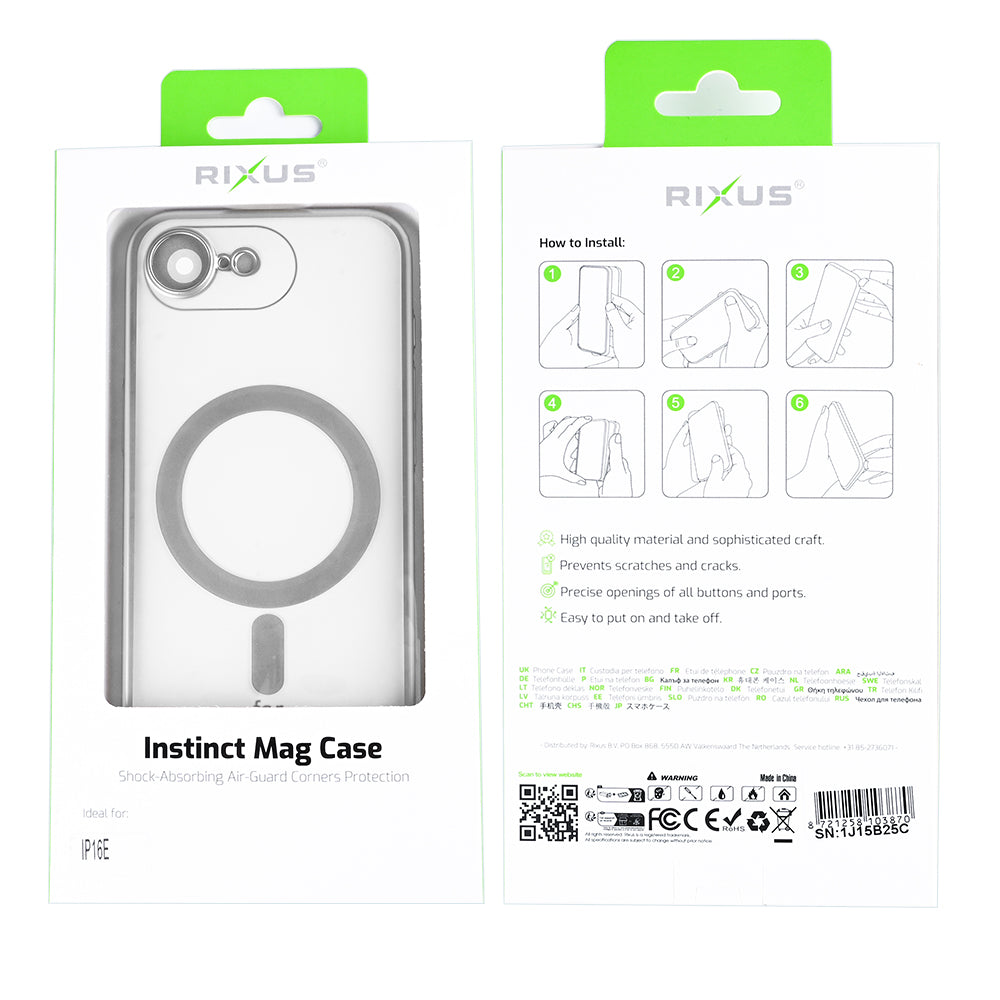 Rixus Instinct Mag Hülle für Apple iPhone 16e, 17e Silver – Bild 6