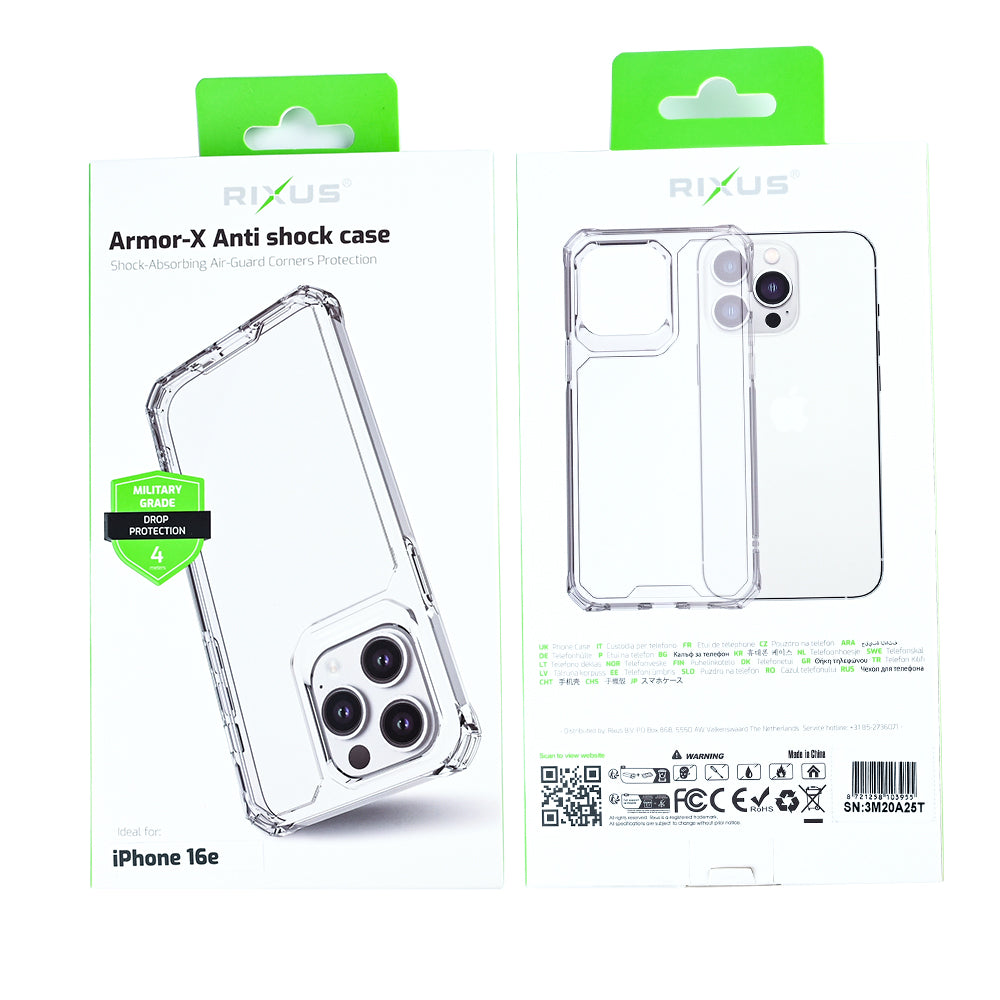 Rixus Armor-X Anti Shock Hülle für Apple iPhone 16e, 17e Transparent – Bild 6