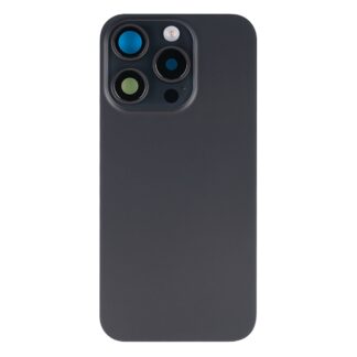 Für Apple iPhone 15 Pro Rückglas mit NFC, Enlarged Kamera Rahmen Black Titanium kompatibel