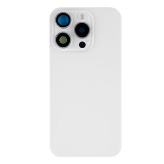 Für Apple iPhone 15 Pro Rückglas mit NFC, Enlarged Kamera Rahmen White Titanium kompatibel