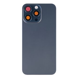 Für Apple iPhone 15 Pro Max Rückglas mit NFC, Enlarged Kamera Rahmen Blue Titanium kompatibel