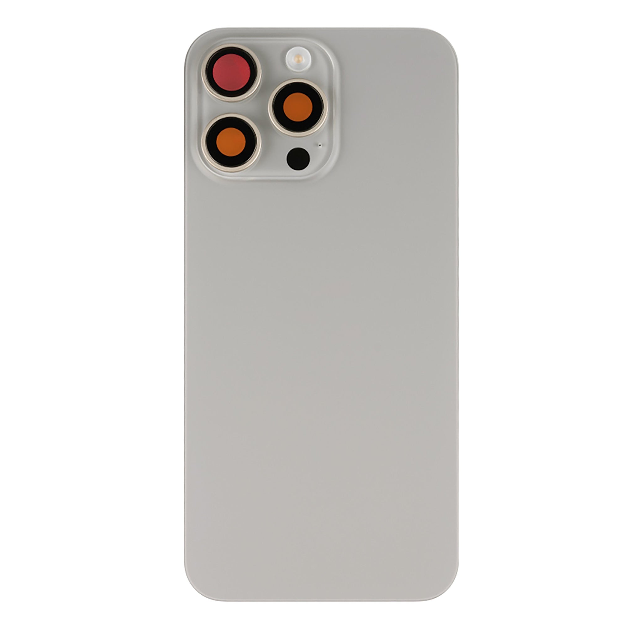 Für Apple iPhone 15 Pro Max Rückglas mit NFC, Enlarged Kamera Rahmen Natural Titanium kompatibel