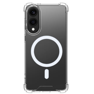 Rixus Anti-Burst Hülle mit MagSafe kompatibel für Samsung Galaxy S25 Edge Transparent