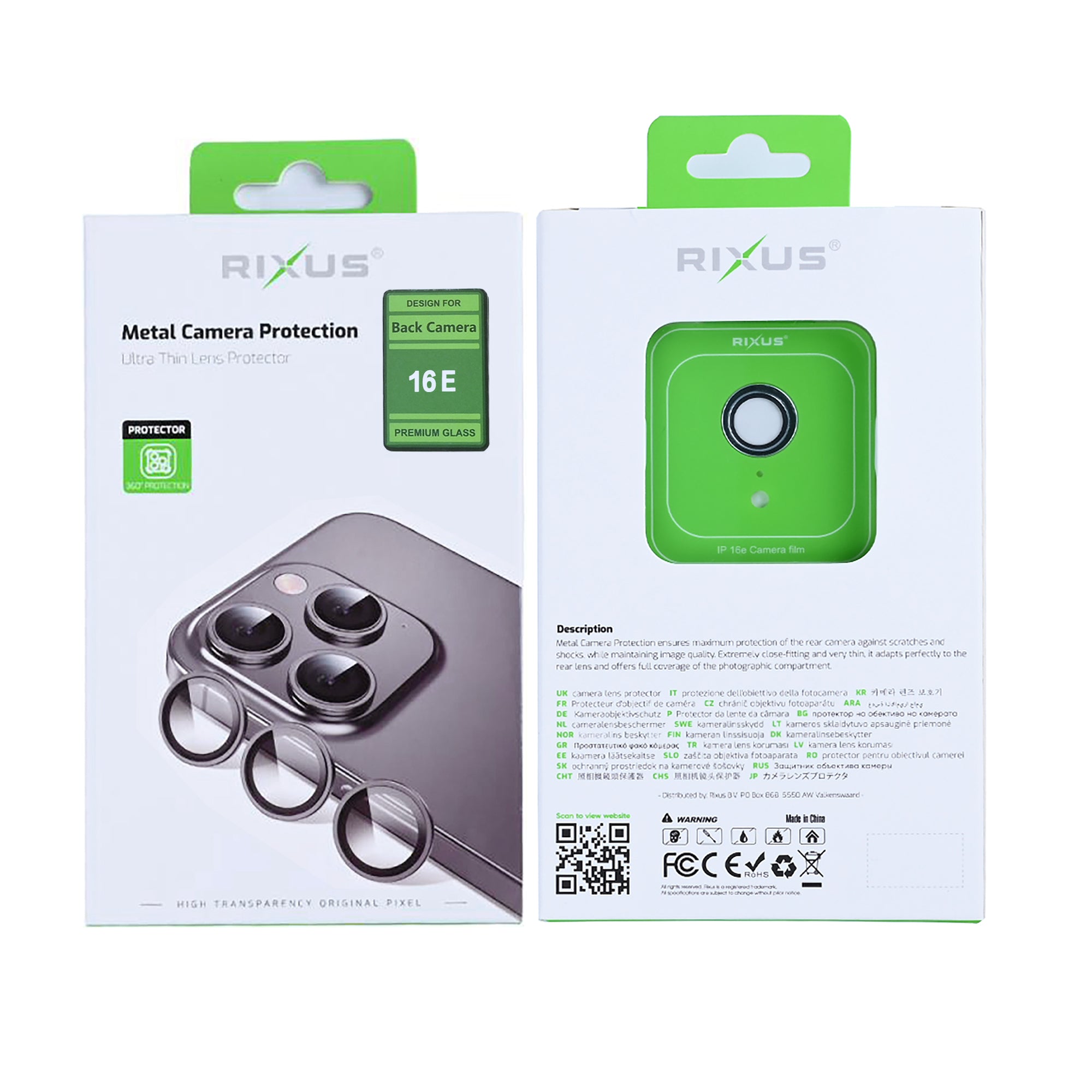 Rixus Metal Shield Kamera Panzerglas für Apple iPhone 16e Silver – Bild 2