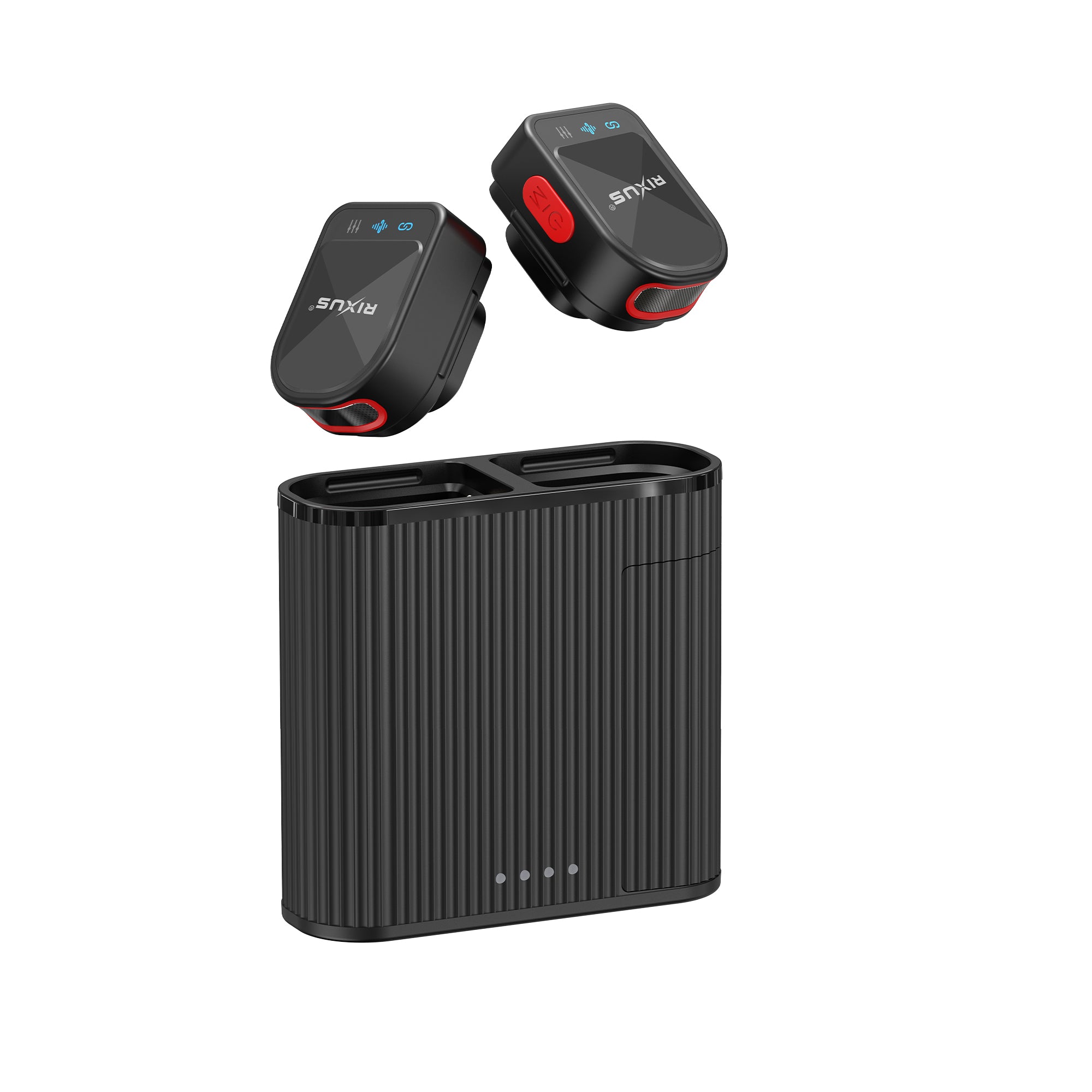 Rixus RXMIC03 Mini Wireless Microphone für Live Stream und Video Recording Black