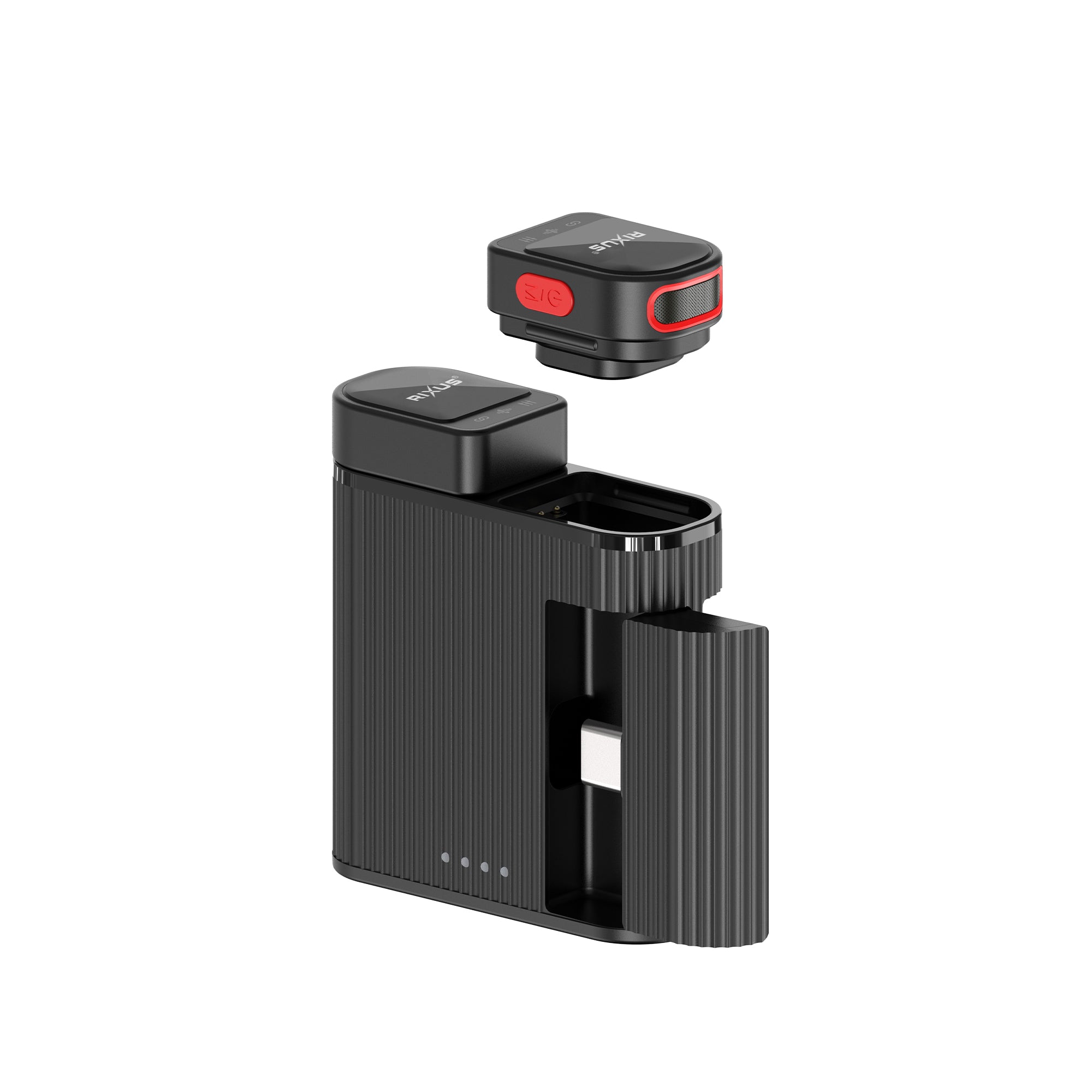 Rixus RXMIC03 Mini Wireless Microphone für Live Stream und Video Recording Black – Bild 2