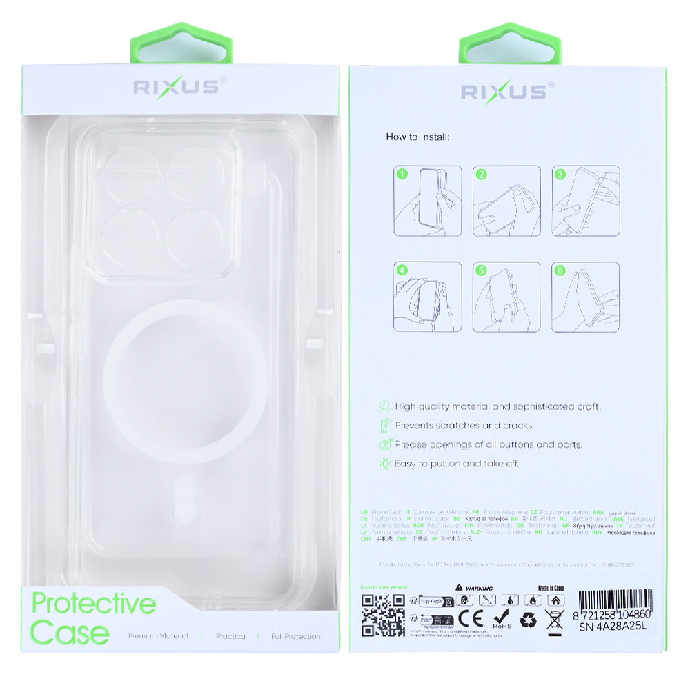 Rixus Anti-Burst Hülle mit MagSafe kompatibel für Xiaomi 15 Pro, 15S Pro Transparent – Bild 6