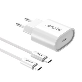 Rixus RXHC20C Fast Charger USB-C To USB-C Kabel 1.8m 20W White