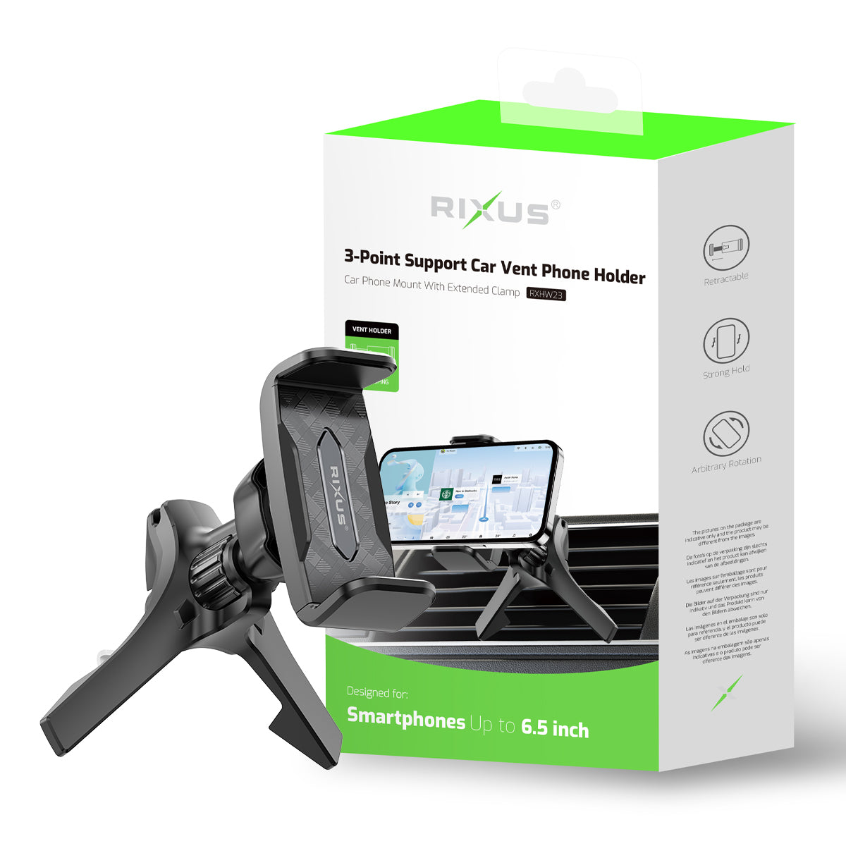 Rixus RXHW23 Car Air Vent Mobile Phone Holder für Mercedes Black – Bild 5