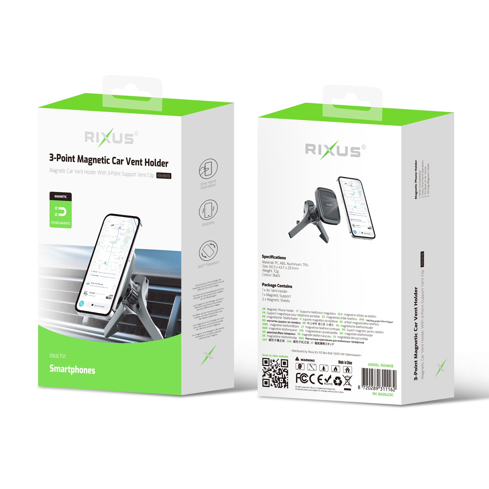 Rixus RXHM18 Magnetic Car Air Vent Phone Holder für Mercedes Black – Bild 4