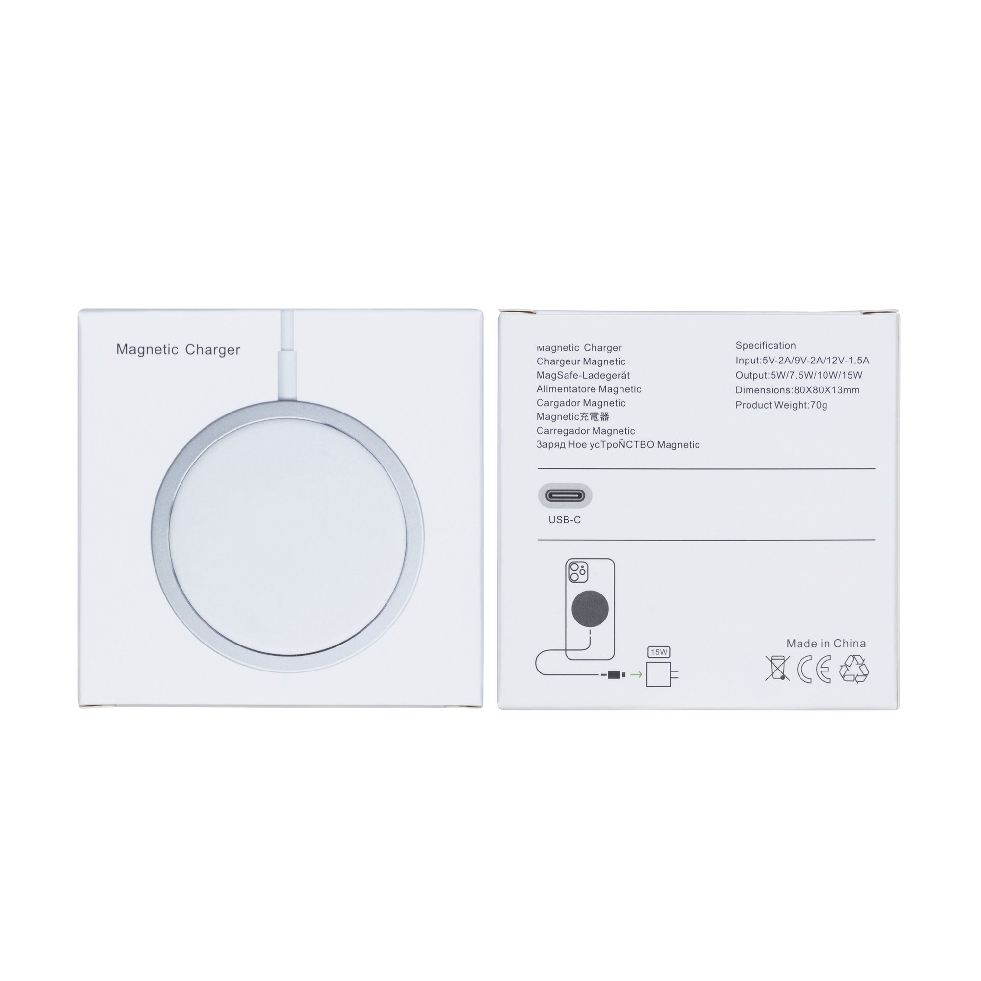 Für Apple iPhone 12 To 15 Series Safe Magnetic Fast Wireless Charger 15W White Verkaufsverpackung – Bild 6