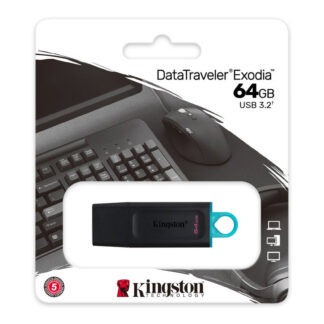 Kingston 64GB DataTraveler Exodia USB3.2 Gen 1 Flash Drive Black und Blue