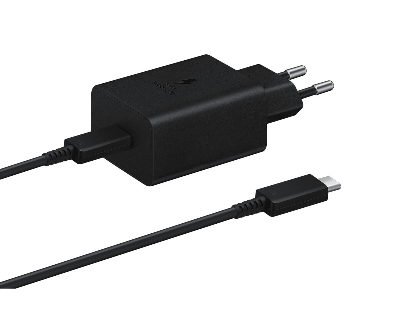 Samsung Super Fast Charger EP-T4510XBEGEU mit USB-C To USB-C Kabel 180cm 45W Black Original Verkaufsverpackung – Bild 2