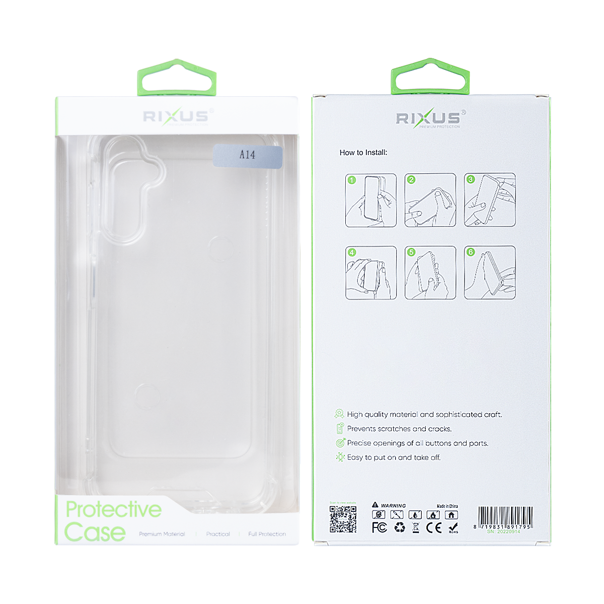 Rixus Anti-Burst Hülle für Samsung Galaxy A14 5G Transparent – Bild 6