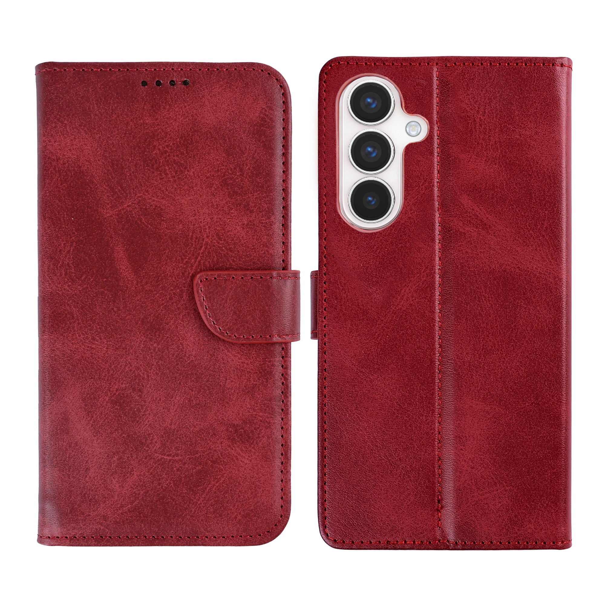 Rixus Buchhülle für Samsung Galaxy S24, S25 Dark Red – Bild 3