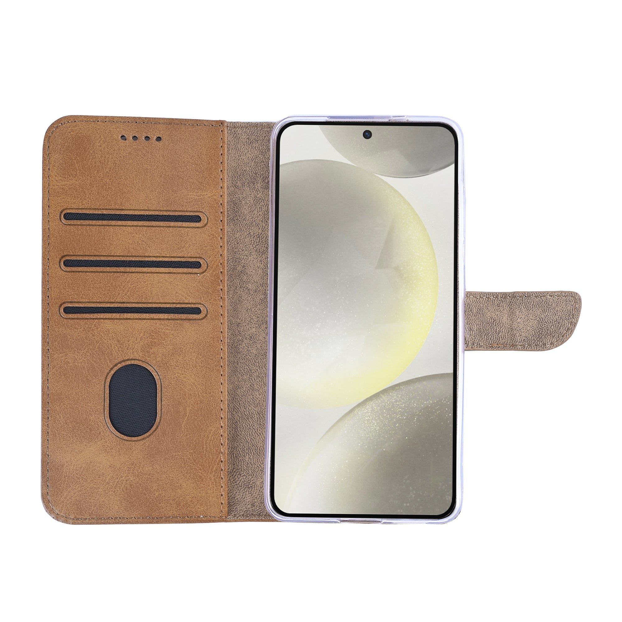 Rixus Buchhülle für Samsung Galaxy S24, S25 Light Brown – Bild 5