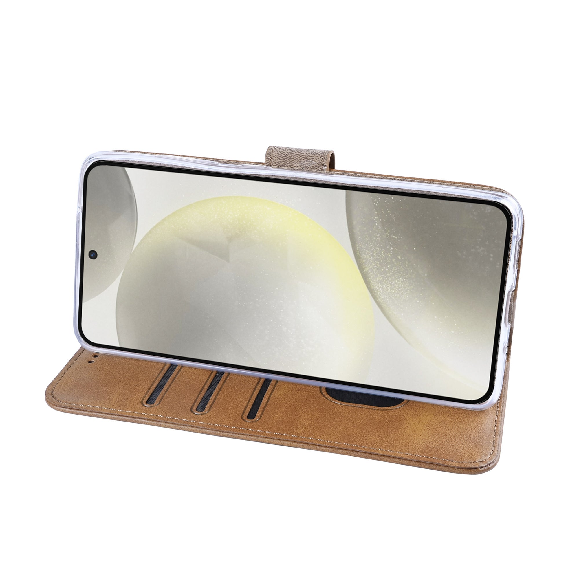 Rixus Buchhülle für Samsung Galaxy S24, S25 Light Brown – Bild 6