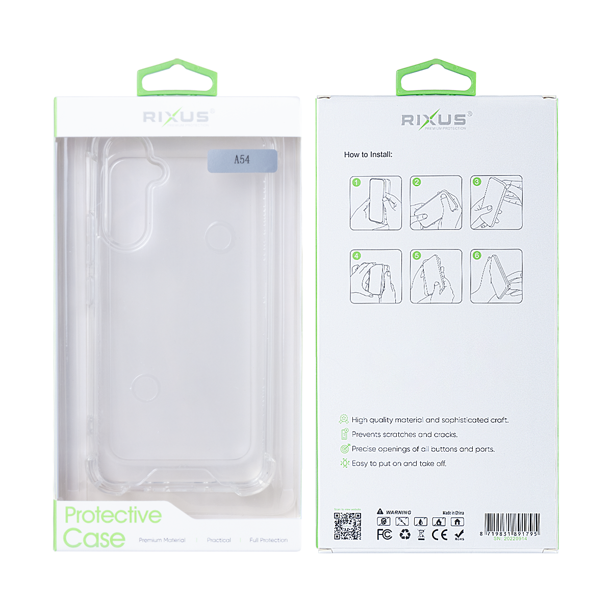 Rixus Anti-Burst Hülle für Samsung Galaxy A54 Transparent – Bild 6