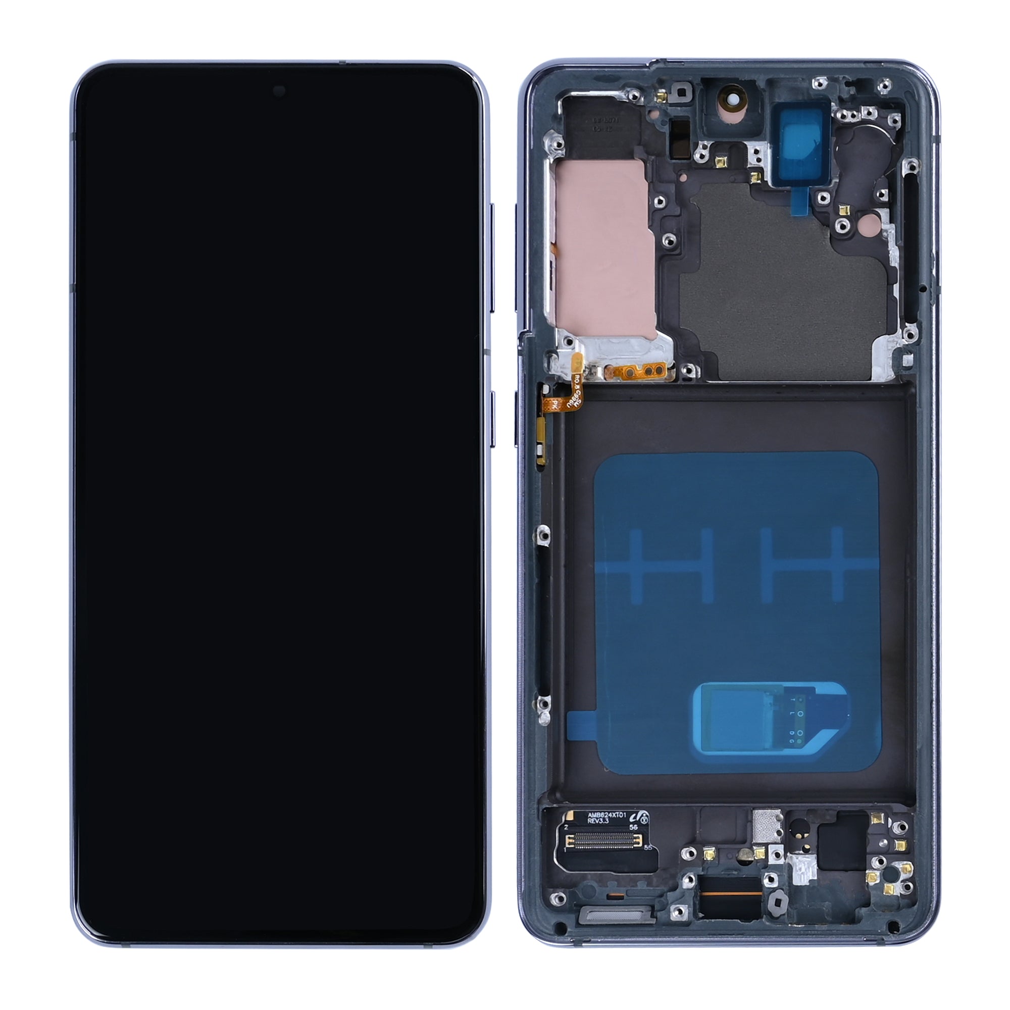 Samsung Galaxy S21 G991B Display und Touchscreen-Digitizer mit Rahmen Phantom Gray Soft-OLED – Bild 4