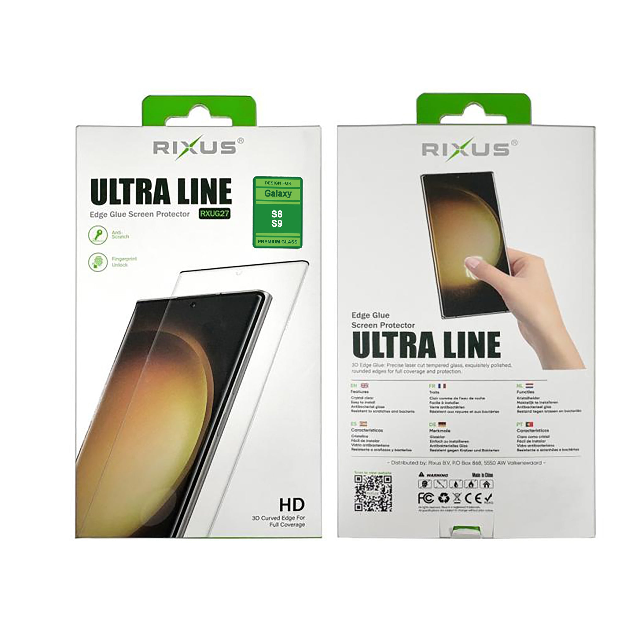 Rixus Clear HD Ultra Line Panzerglas für Samsung Galaxy S8, S9 – Bild 2