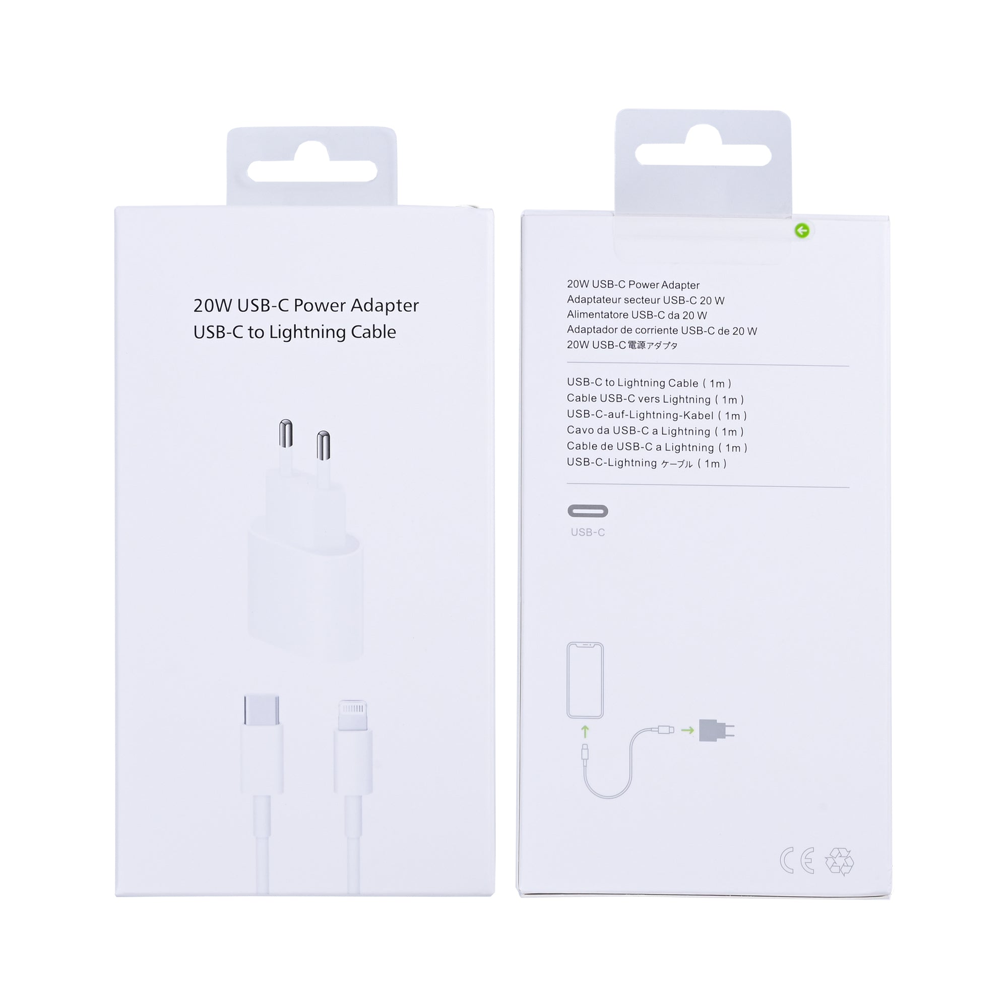 Für Apple USB-C Charger 20W mit Lightning Kabel 100cm White Verkaufsverpackung – Bild 6