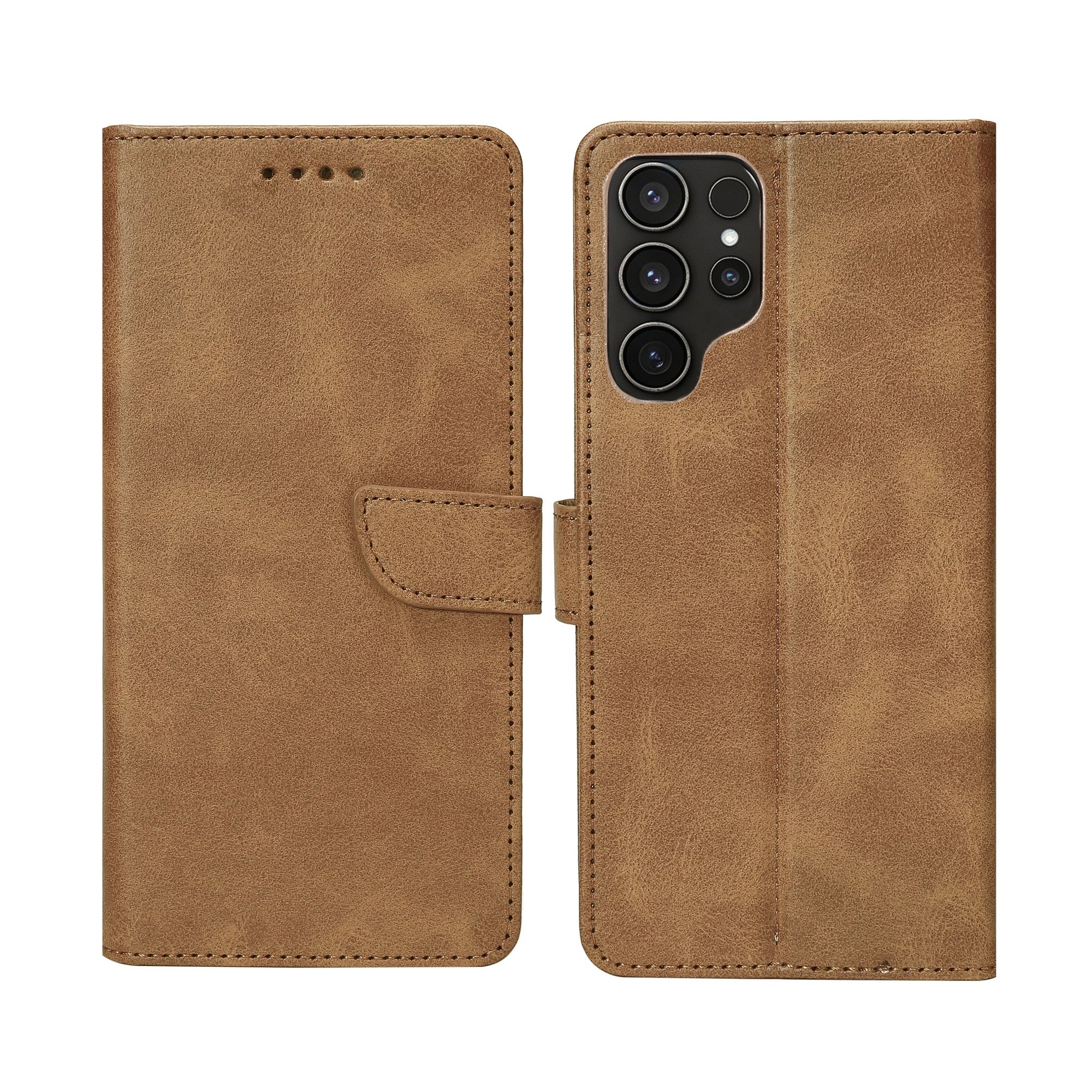Rixus Buchhülle für Samsung Galaxy S24 Ultra 5G Light Brown – Bild 3