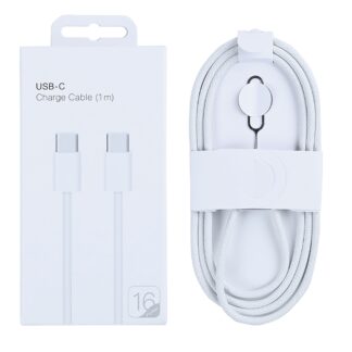 Für Apple iPhone 15, 16, 17 Series USB-C To USB-C Woven Kabel 100cm 60W White Verkaufsverpackung
