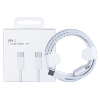 Für Apple iPhone 15, 16, 17 Series USB-C To USB-C Woven Kabel 200cm 60W White Verkaufsverpackung