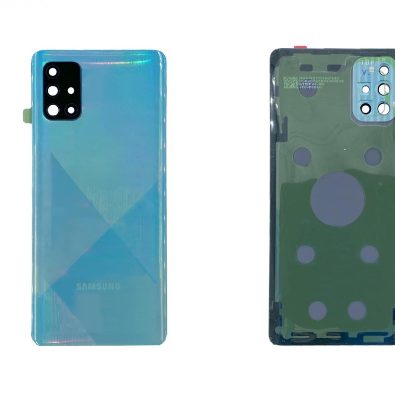 Samsung Galaxy A71 A715F Akkudeckel mit Linse Prism Crush Blue OEM – Bild 3