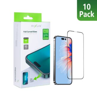 Rixus Clear HD Full Curved Edge Panzerglas für Apple iPhone 14, 13, 13 Pro, 16e, 17e (10er-Pack)