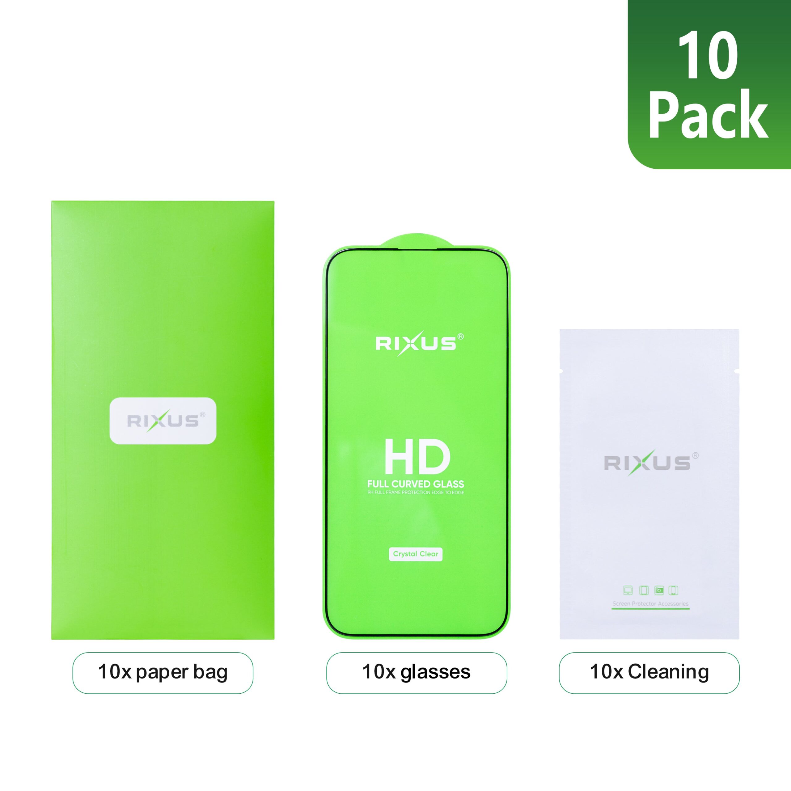 Rixus Clear HD Full Curved Edge Panzerglas für Apple iPhone X, XS, 11 Pro (10er-Pack) – Bild 5