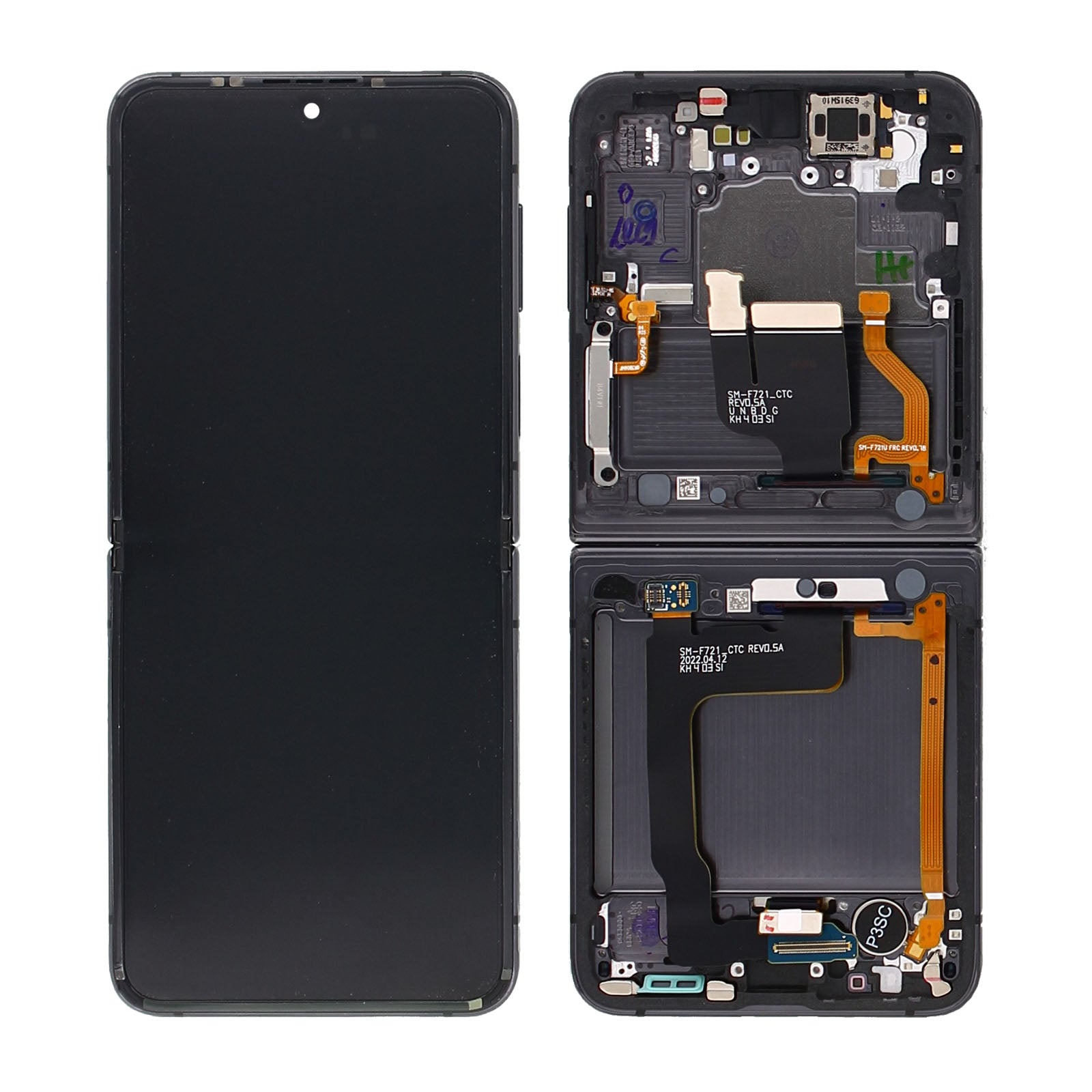 Samsung Galaxy Z Flip4 Main F721B Original Service Pack Display Rahmen Graphite – Bild 5