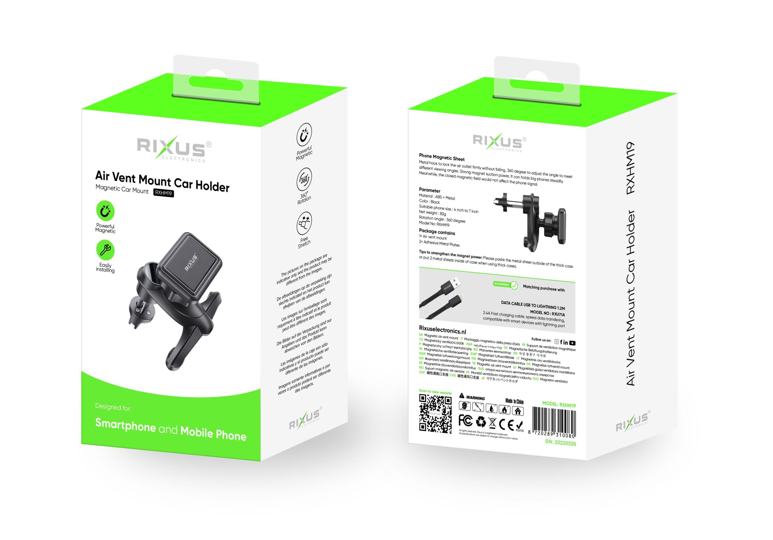 Rixus RXHM19 Air Vent Mount Car Holder Black – Bild 3