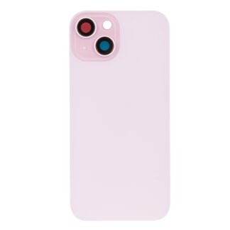 Für Apple iPhone 15 Rückglas ohne NFC, Enlarged Kamera Rahmen Pink kompatibel