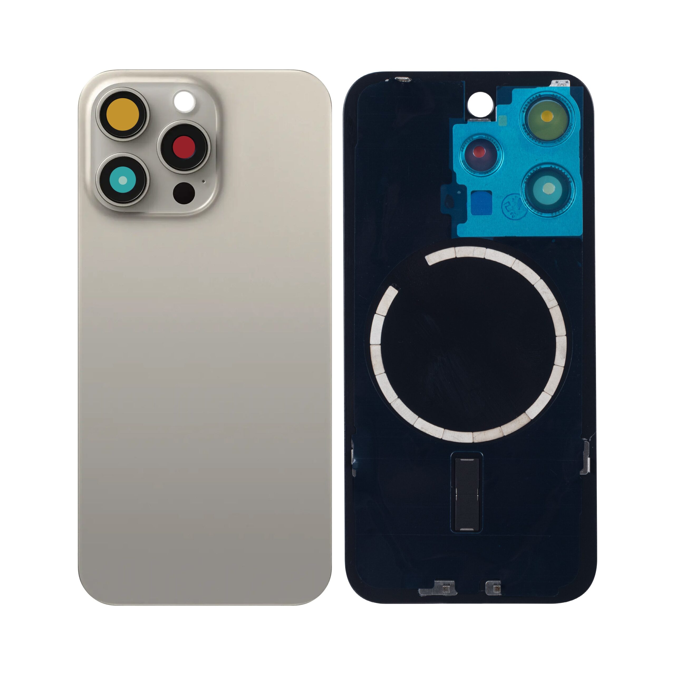Für Apple iPhone 15 Pro kompatibel Rückglas ohne NFC mit großem Kamerarahmen, Farbe wählbar – Bild 13