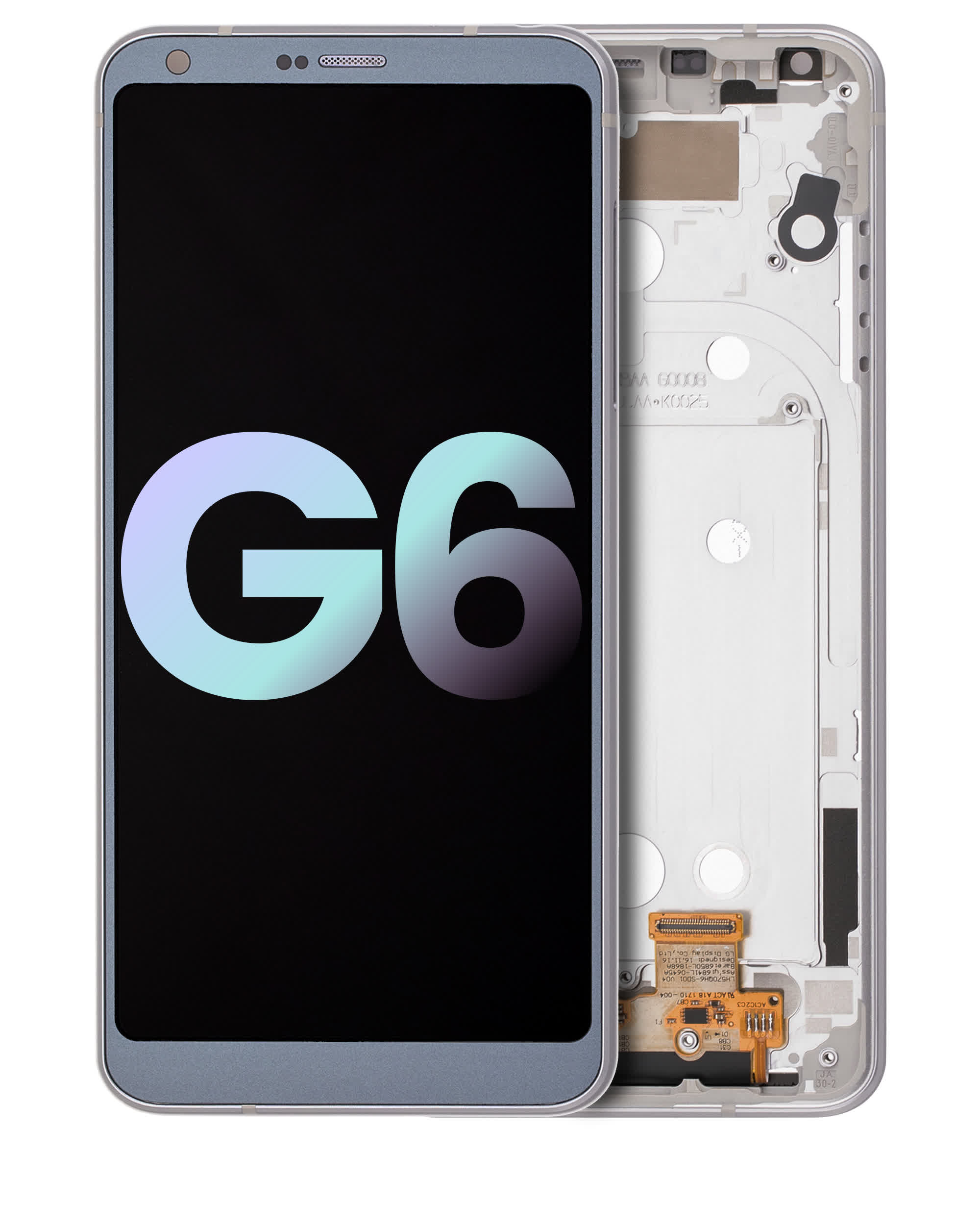 LCD Display mit Rahmen für LG G6 (Original) (Ice Platinum Silver)