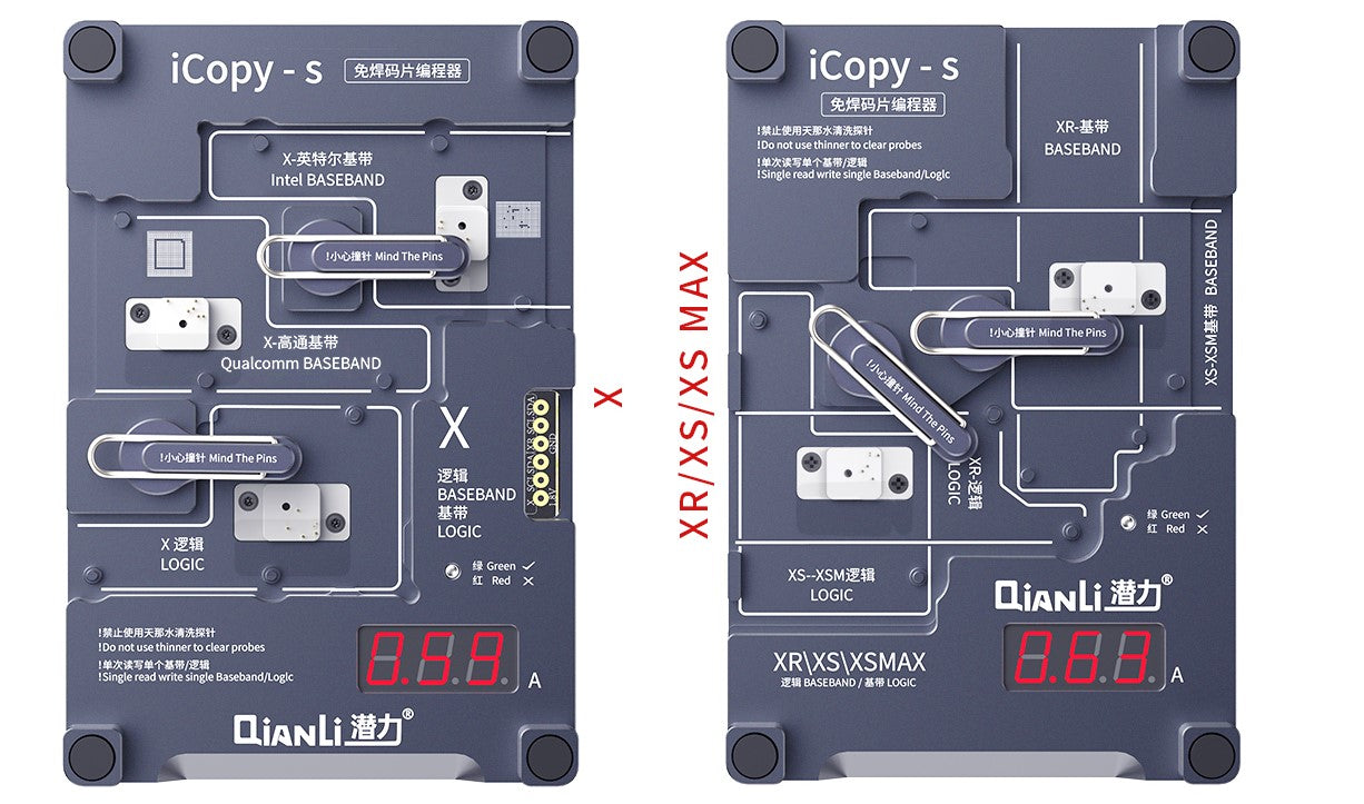 QIANLI iCopy-s 4 in 1 Double-sided Chip Test Stand für Apple iPhone X, XR, XS, XS Max