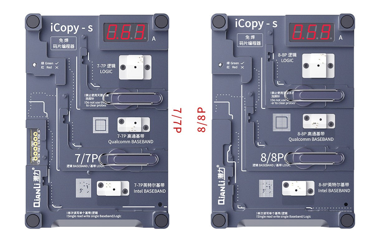 QIANLI iCopy-s 4 in 1 Double-sided Chip Test Stand für Apple iPhone 7, 7P, 8, 8P