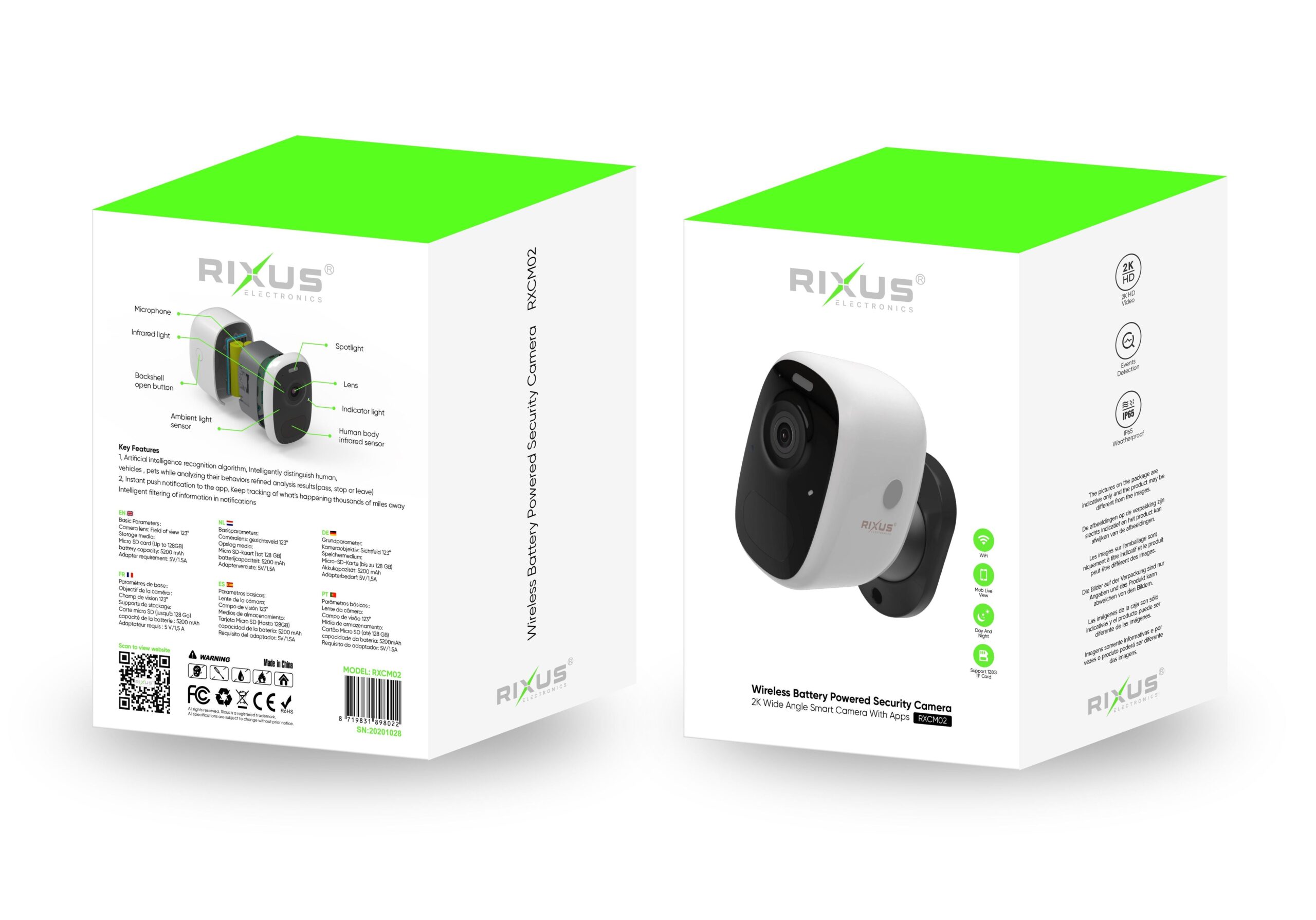Rixus RXCM02 Wireless Akku Powered Security Kamera – Bild 5