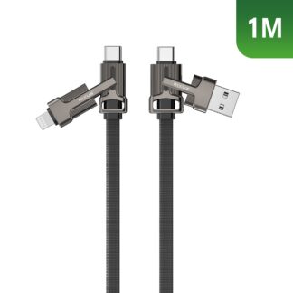 Rixus RXUC41 Flat Braided Multi Kabel 1m Black