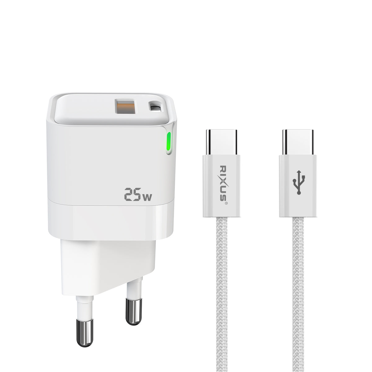 Rixus RXHC11 25W Wall Charger Set mit USB -C to USB-C Kabel – Bild 2
