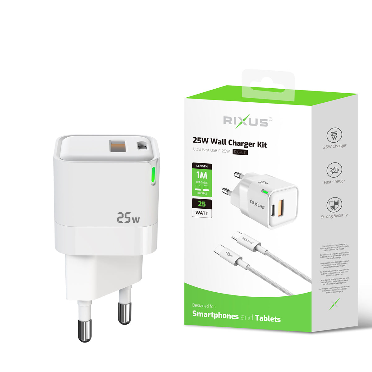 Rixus RXHC11 25W Wall Charger Set mit USB -C to USB-C Kabel – Bild 4