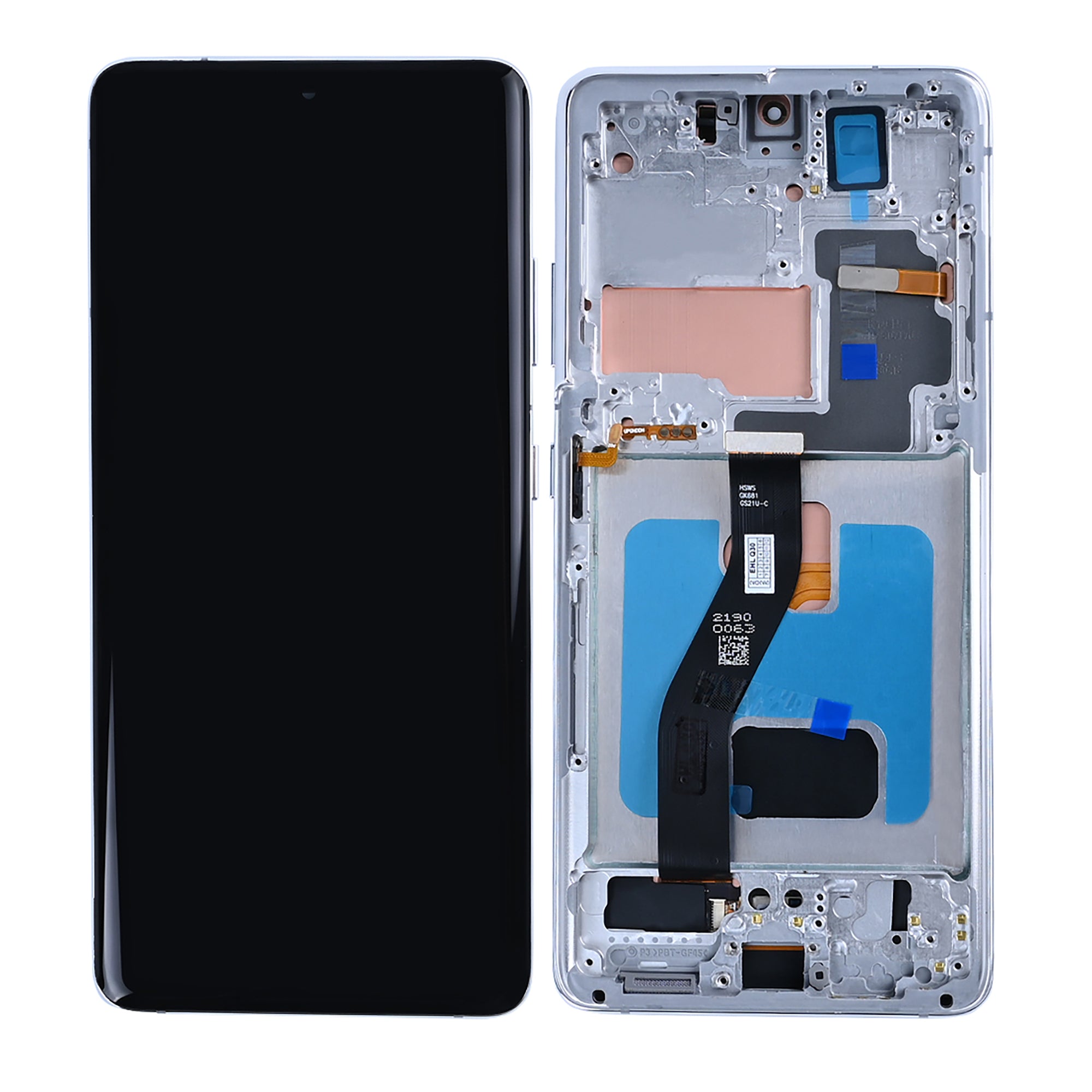 Samsung Galaxy S21 Ultra 5G G998B Display und Touchscreen-Digitizer mit Rahmen Phantom Silver Soft-OLED – Bild 4