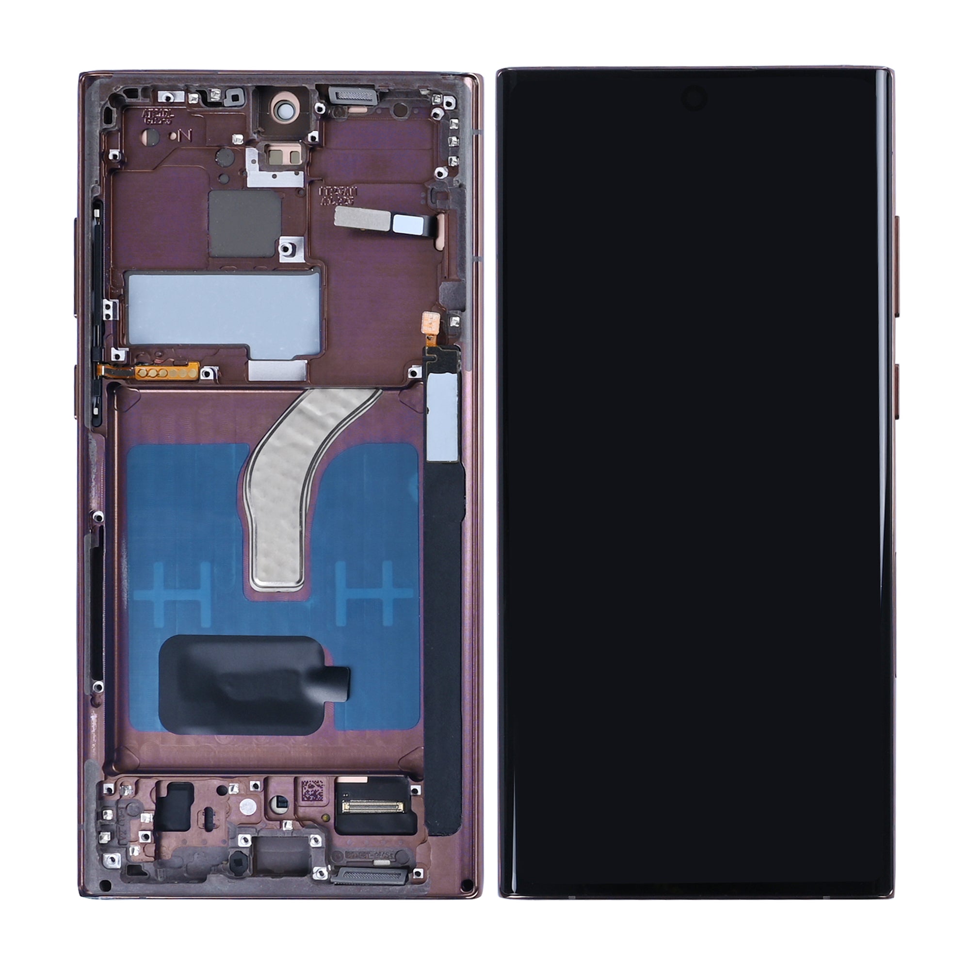 Samsung Galaxy S22 Ultra S908B Display und Touchscreen-Digitizer mit Rahmen Burgundy Soft-OLED – Bild 4